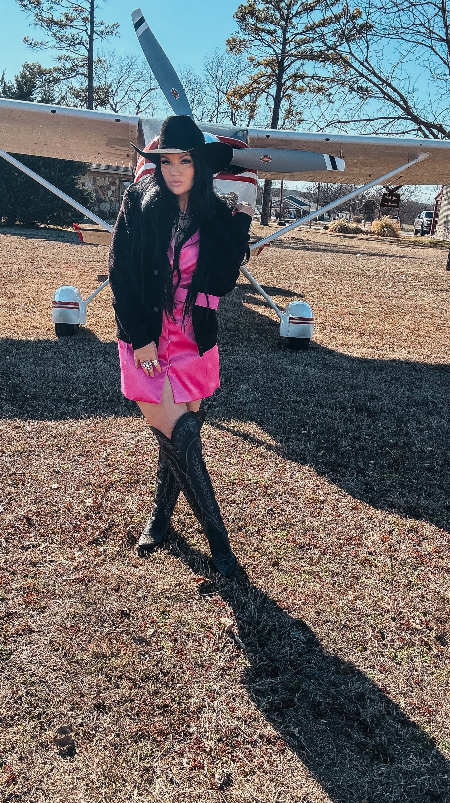 The Elle Fuchsia Pink Feathered Blazer Dress