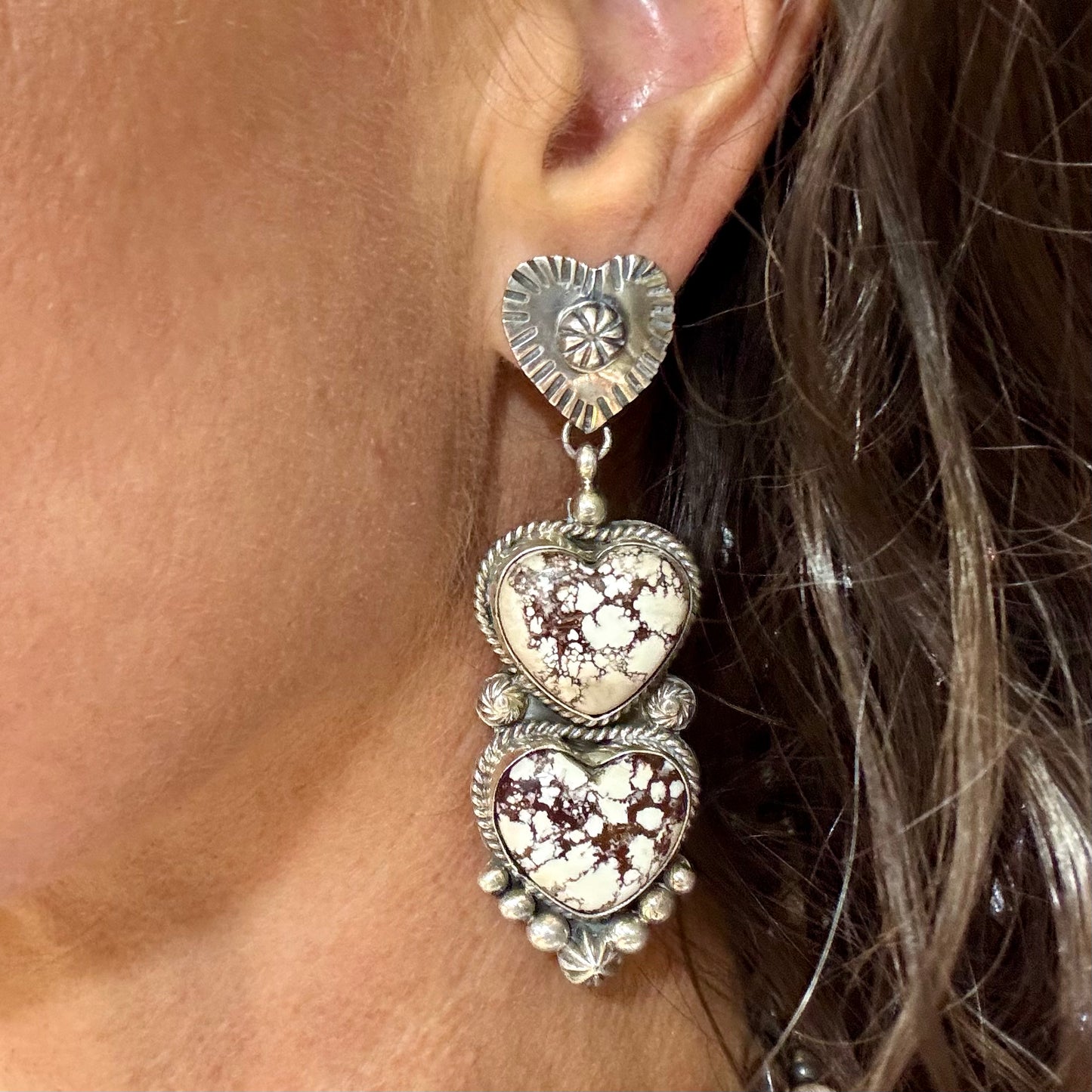 Wild Horse Heart Dangle Earrings By RP