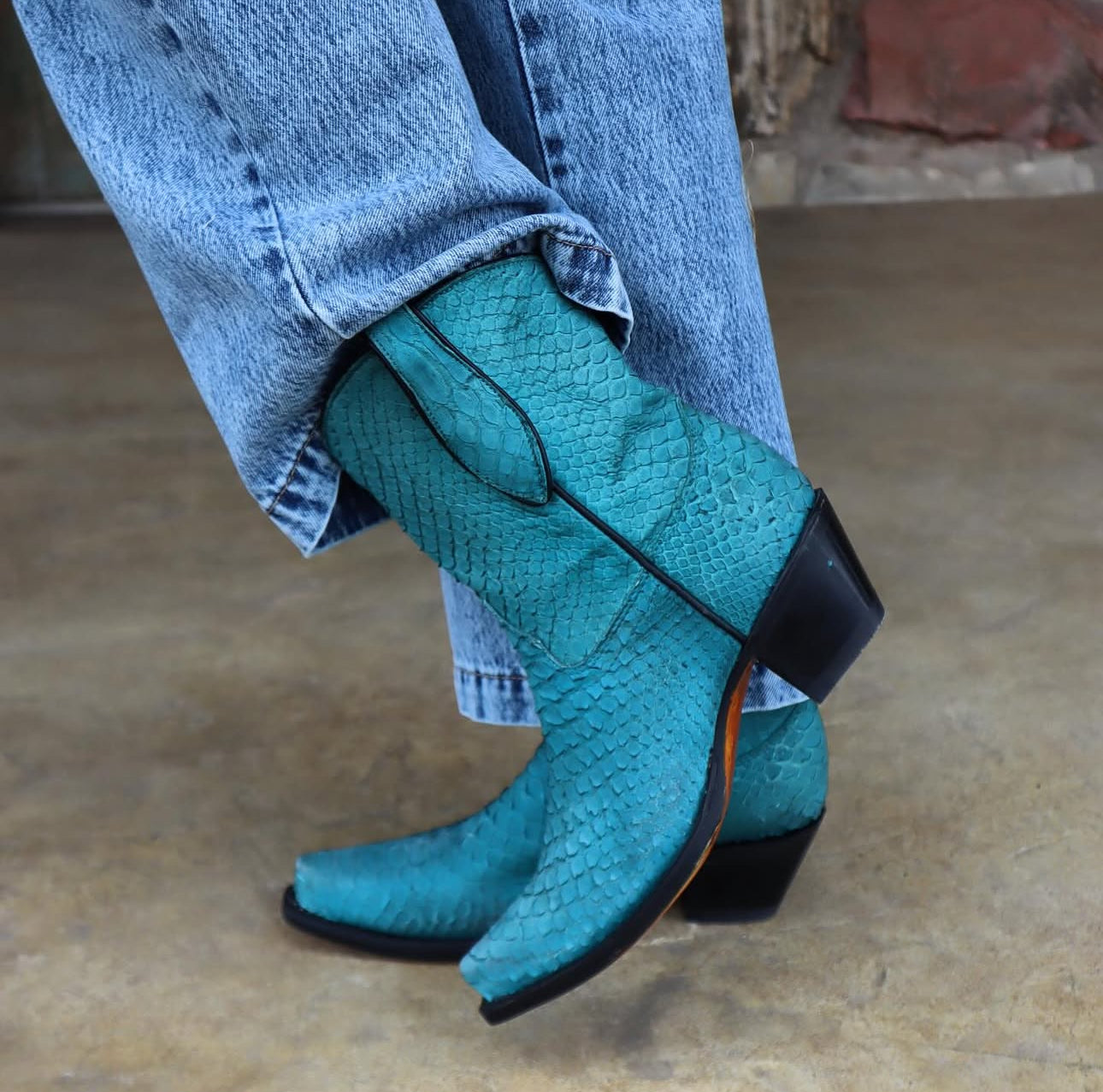 Corral Turquoise Python Boot Sizes 6, 9.5