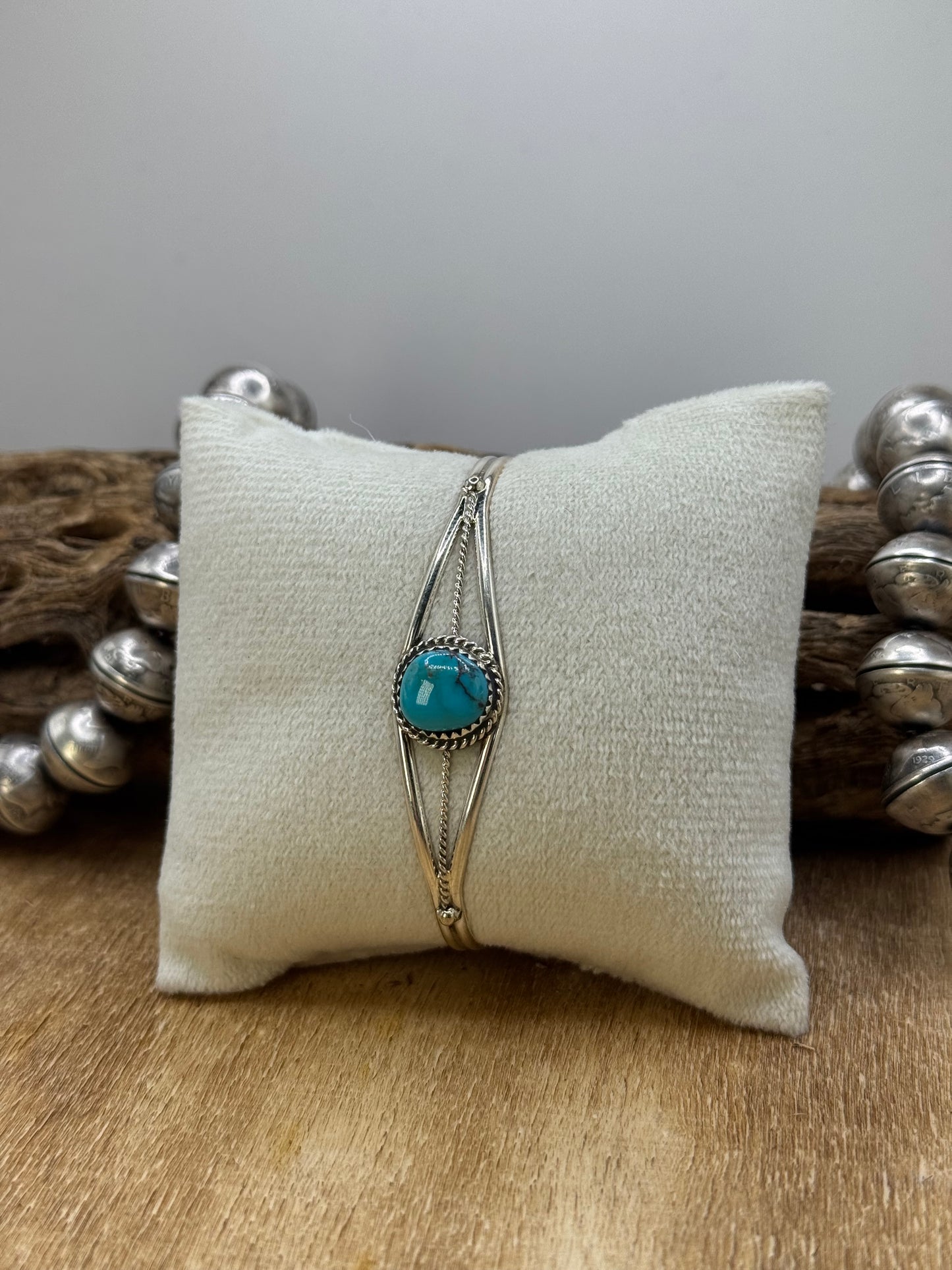 Kingman Turquoise Cuff #7 by Esther White, Navajo