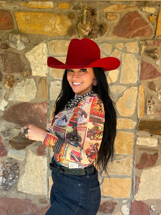 Rodeo Poster Mesh Top