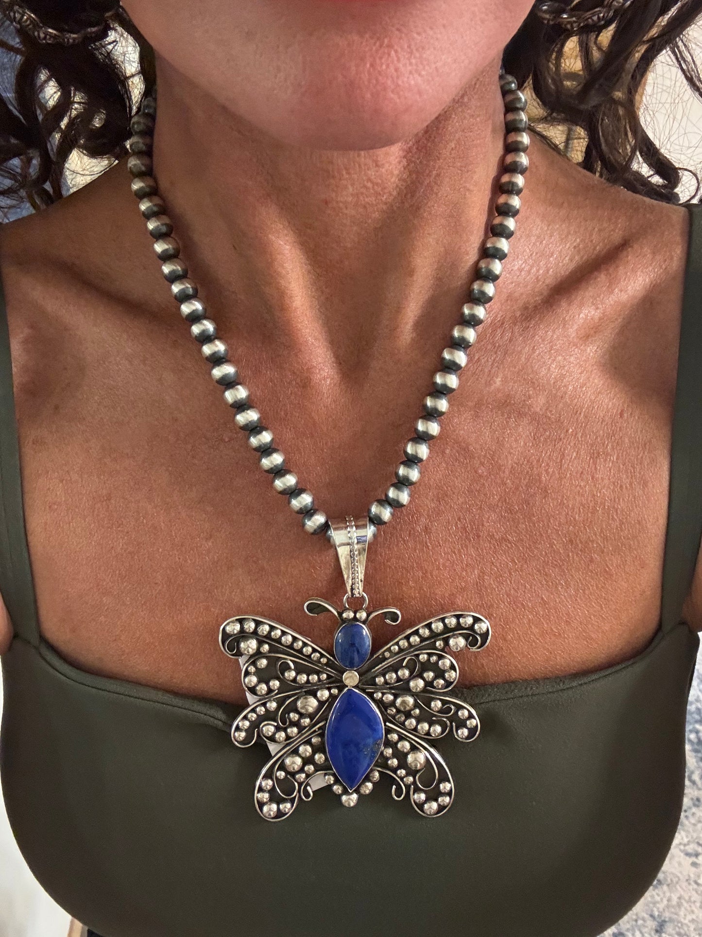 Lapis Butterfly Pendant