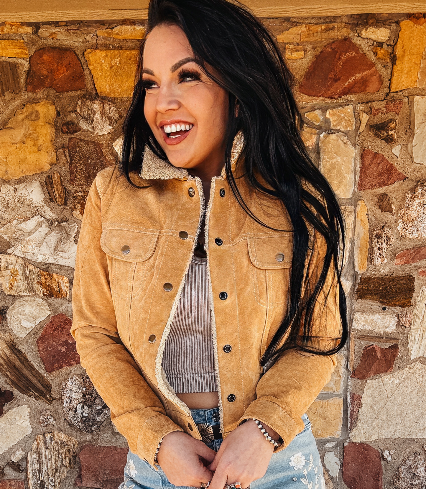 The Brianna Camel Button Up Jacket by Scully