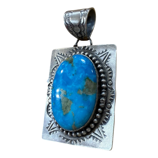 Turquoise Frame Pendant by Ned Nez