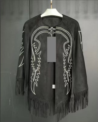 The Betty Black Boot Stitch Cape