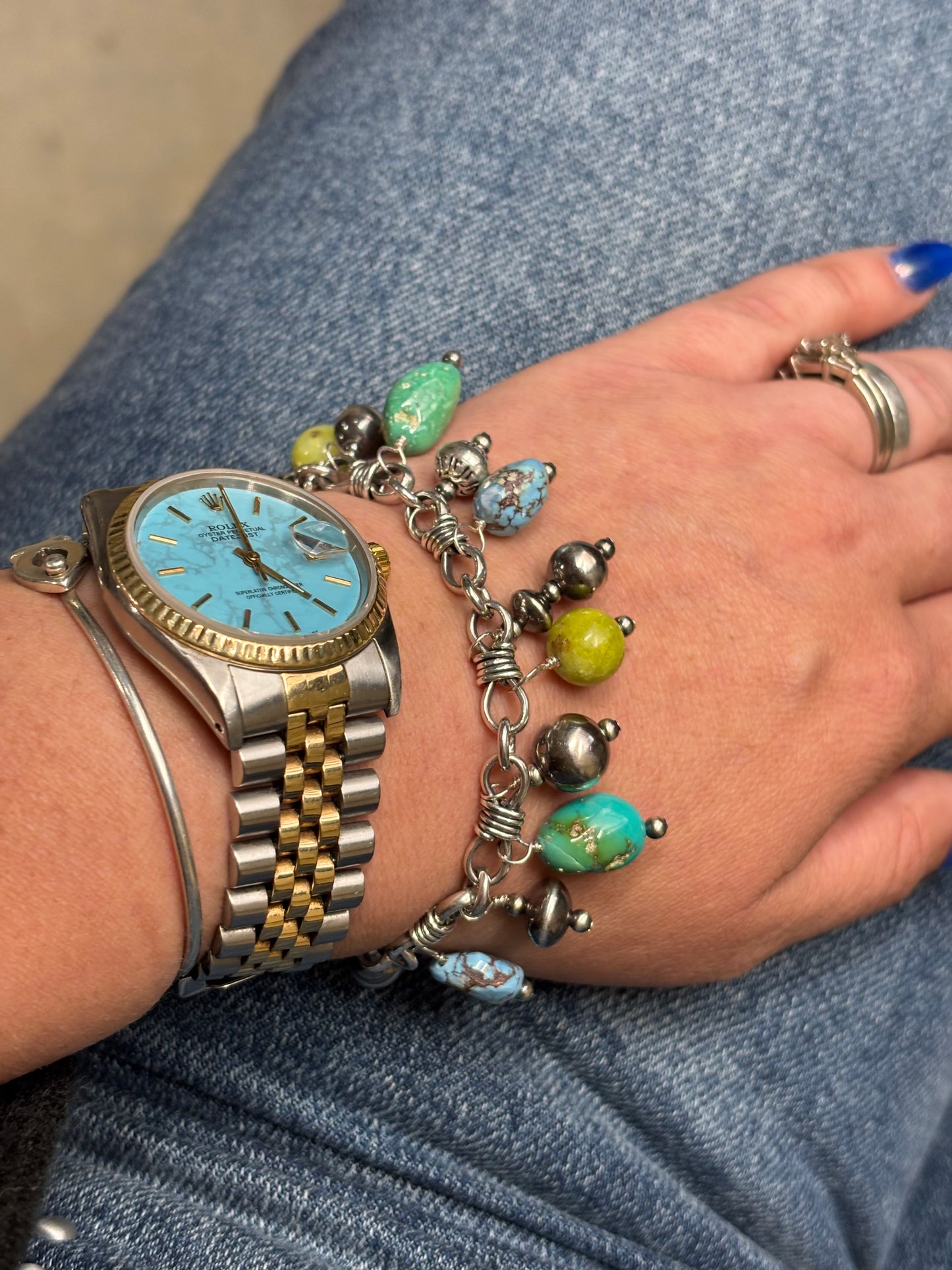 Mixed Turquoise Charm Bracelet