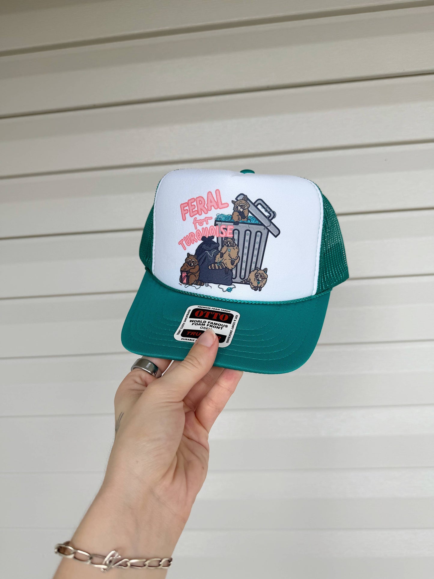 Feral For Turquoise Trucker Cap