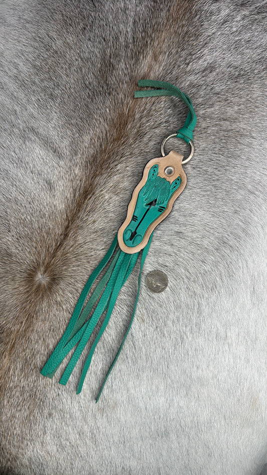 Turquoise War Pony Keychain