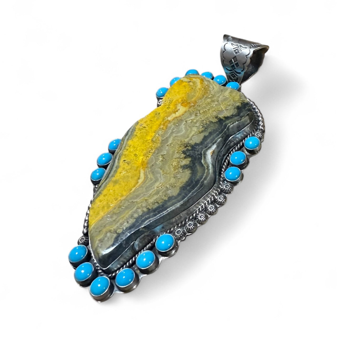 Bumble Bee Jasper Pendant by Ned Nez, Navajo