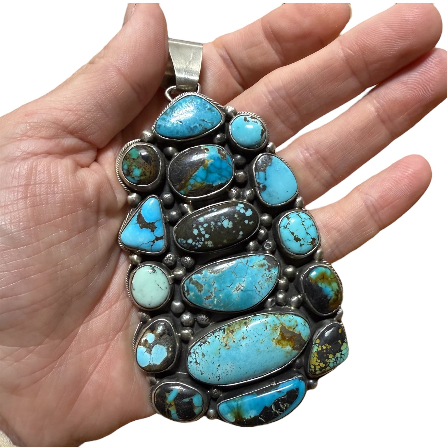 Mixed Turquoise Pendant by Ella Peters