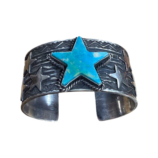Kingman Star cuff by Sunshine Reeves, Navajo