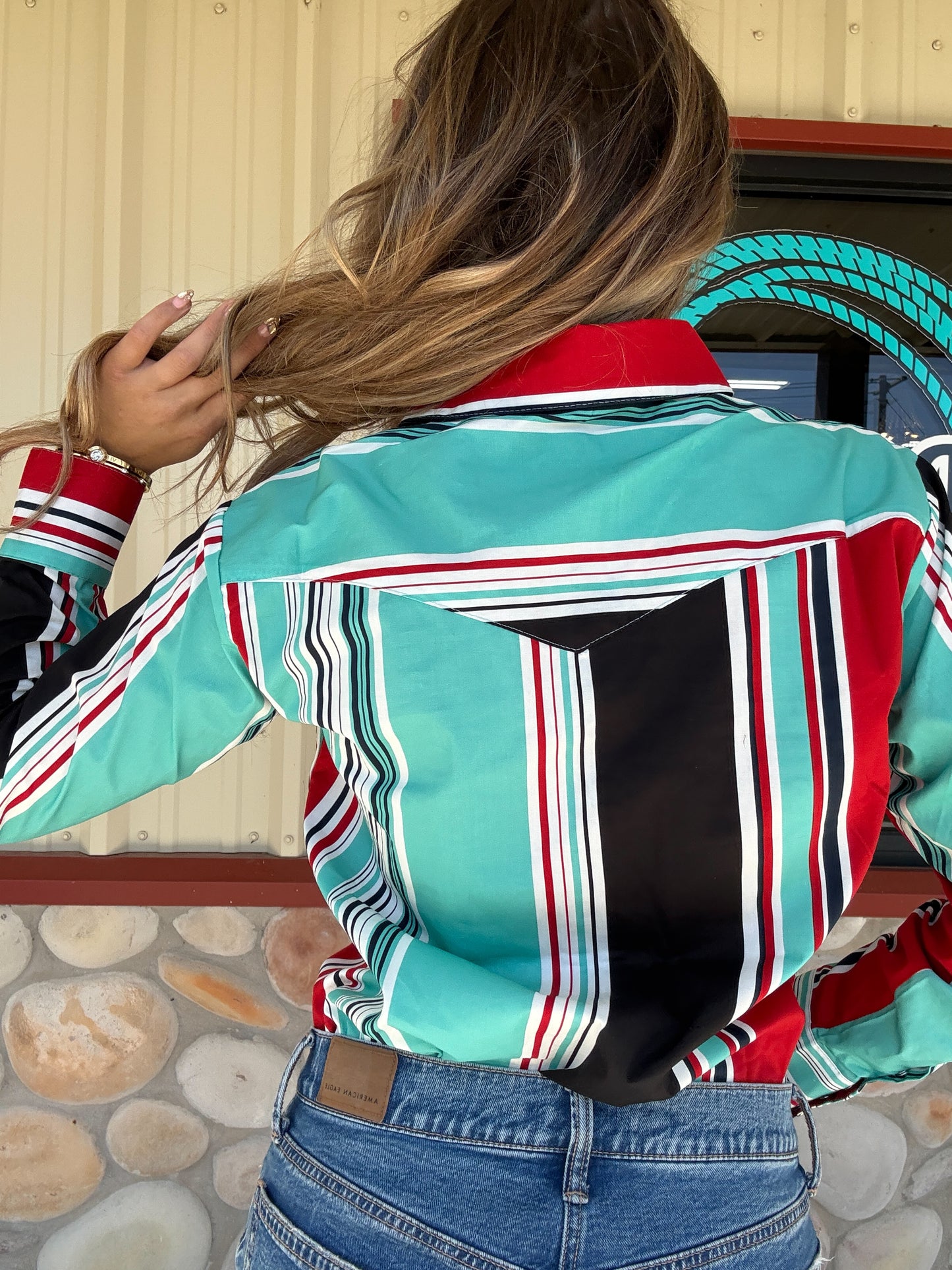 I Never Lie Striped Pearl Snap Button Up Top (Regular & Plus Size)