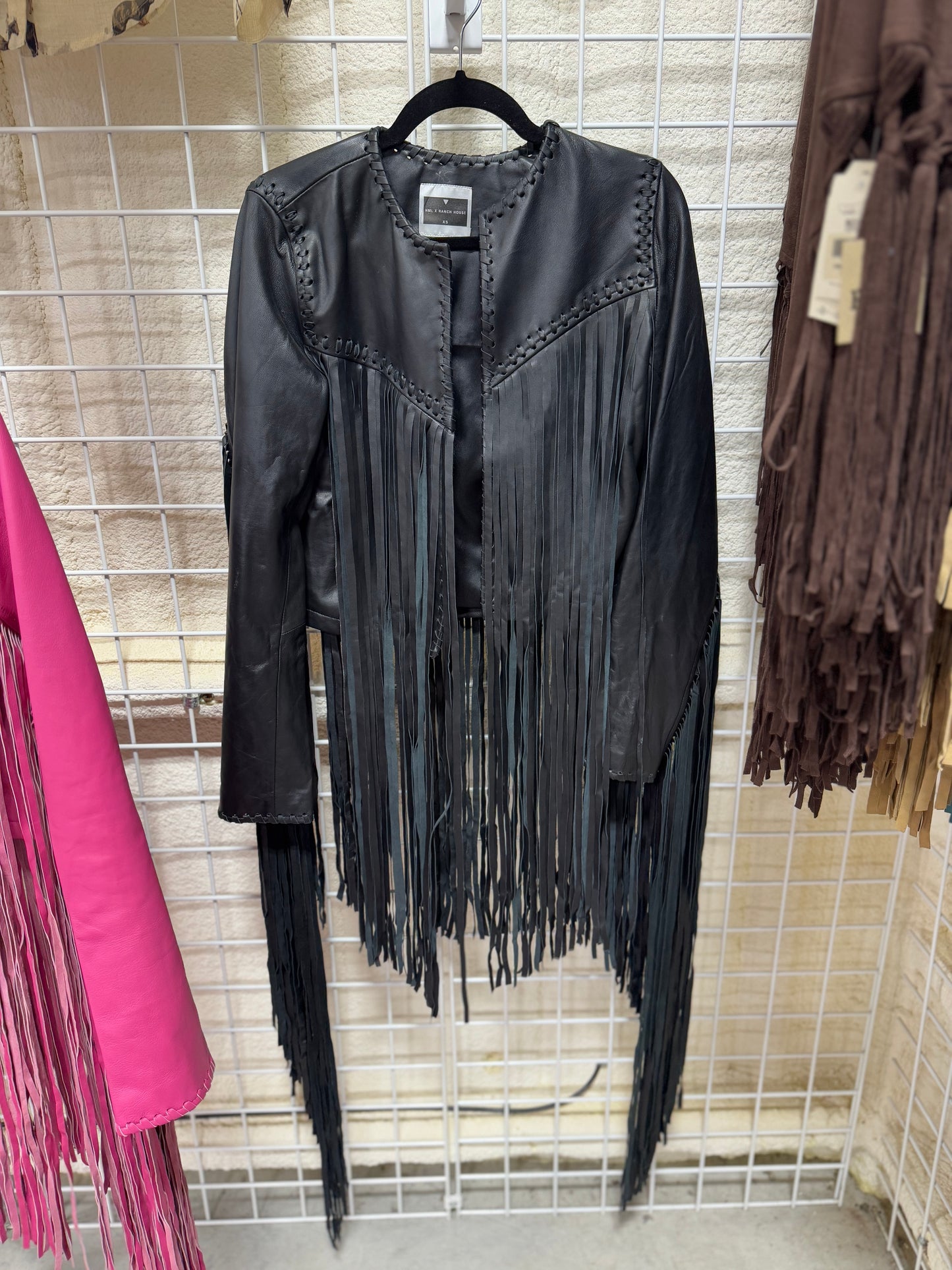 The Hannah Mae Black Fringe Leather Jacket (Regular & Plus Size)