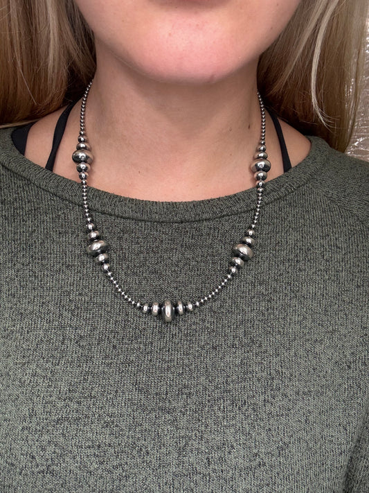20” 3-14mm #911-26 Rondelle Sterling Pearls Necklace