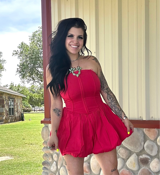 The Bindi Fuchsia Bubble Mini Dress