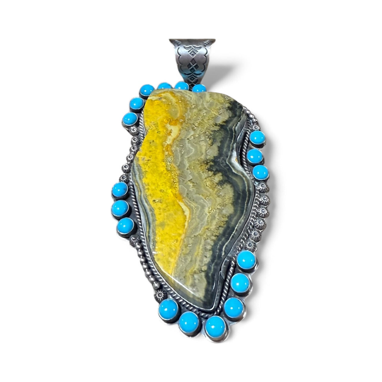 Bumble Bee Jasper Pendant by Ned Nez, Navajo