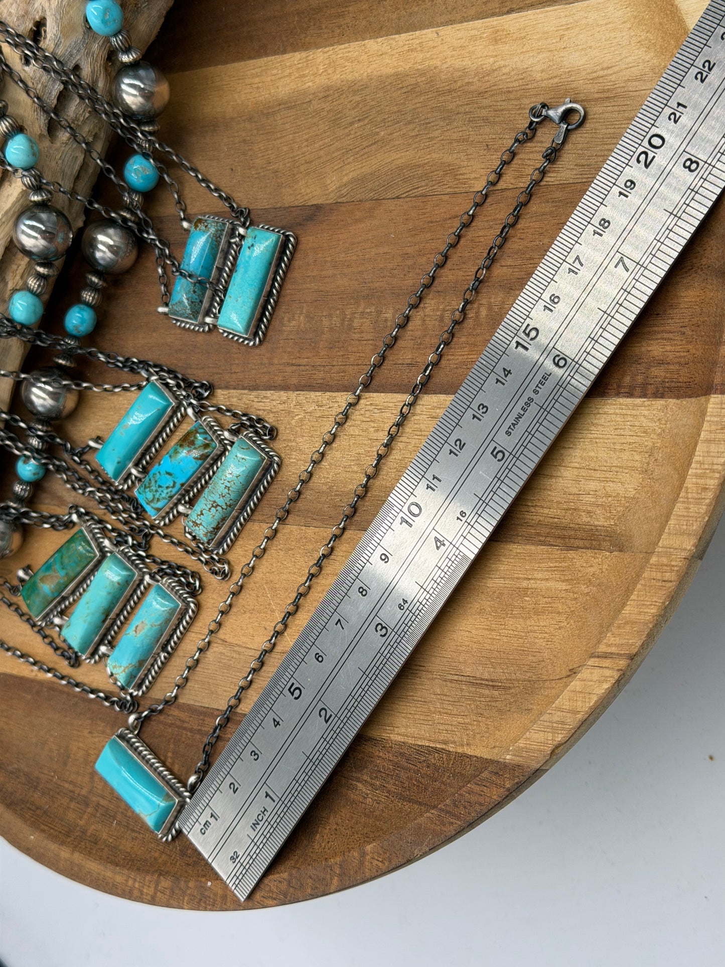 16” Kingman Bar Necklaces by Johnny Dixon, Navajo