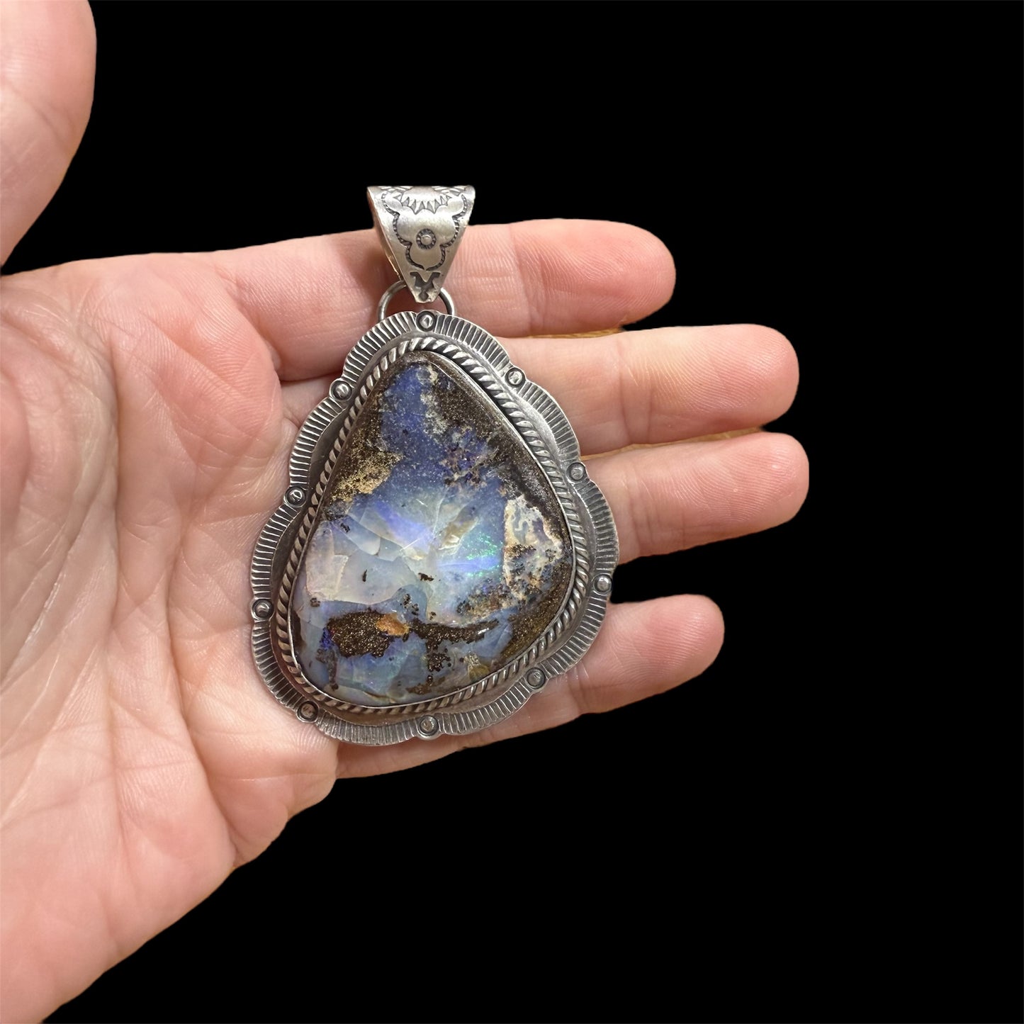 Boulder Opal Teardrop Pendant