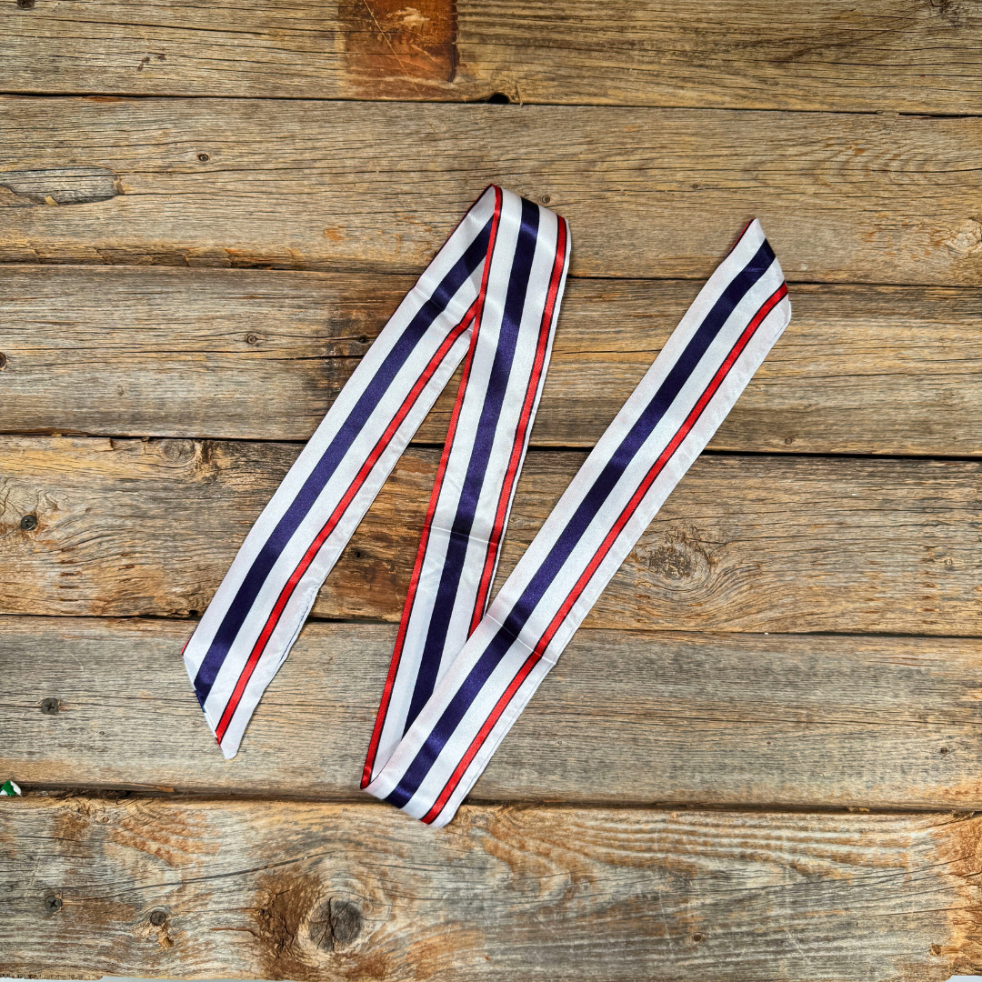 Red, White and Blue Stripes Twilly Scarf #TW326