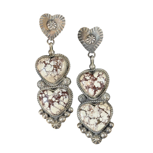 Wild Horse Heart Dangle Earrings By RP