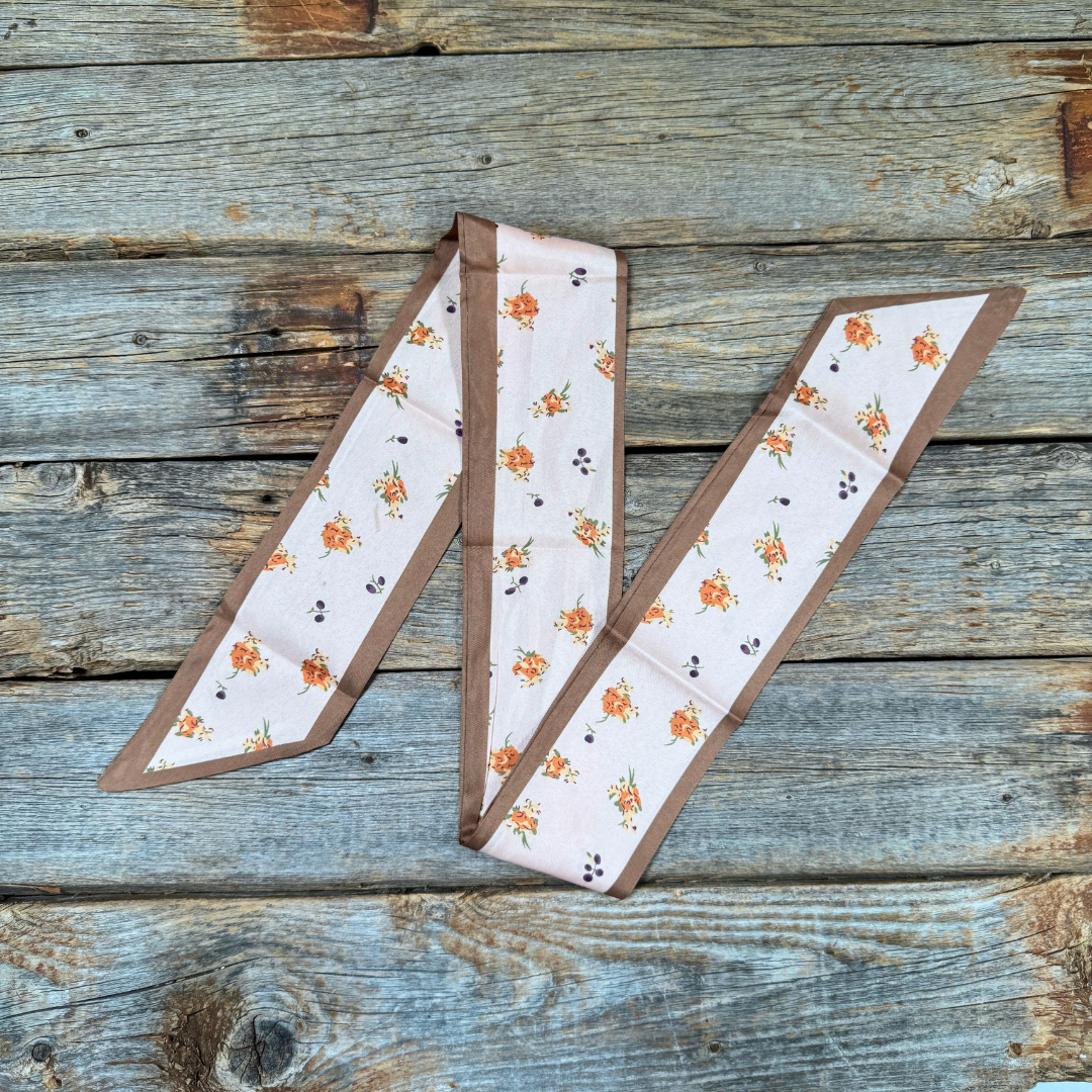 Blush Pink and Tan Twilly Scarf #TW136