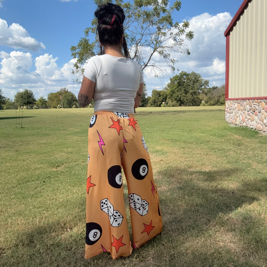 Dicey Moves Wide-leg Pants