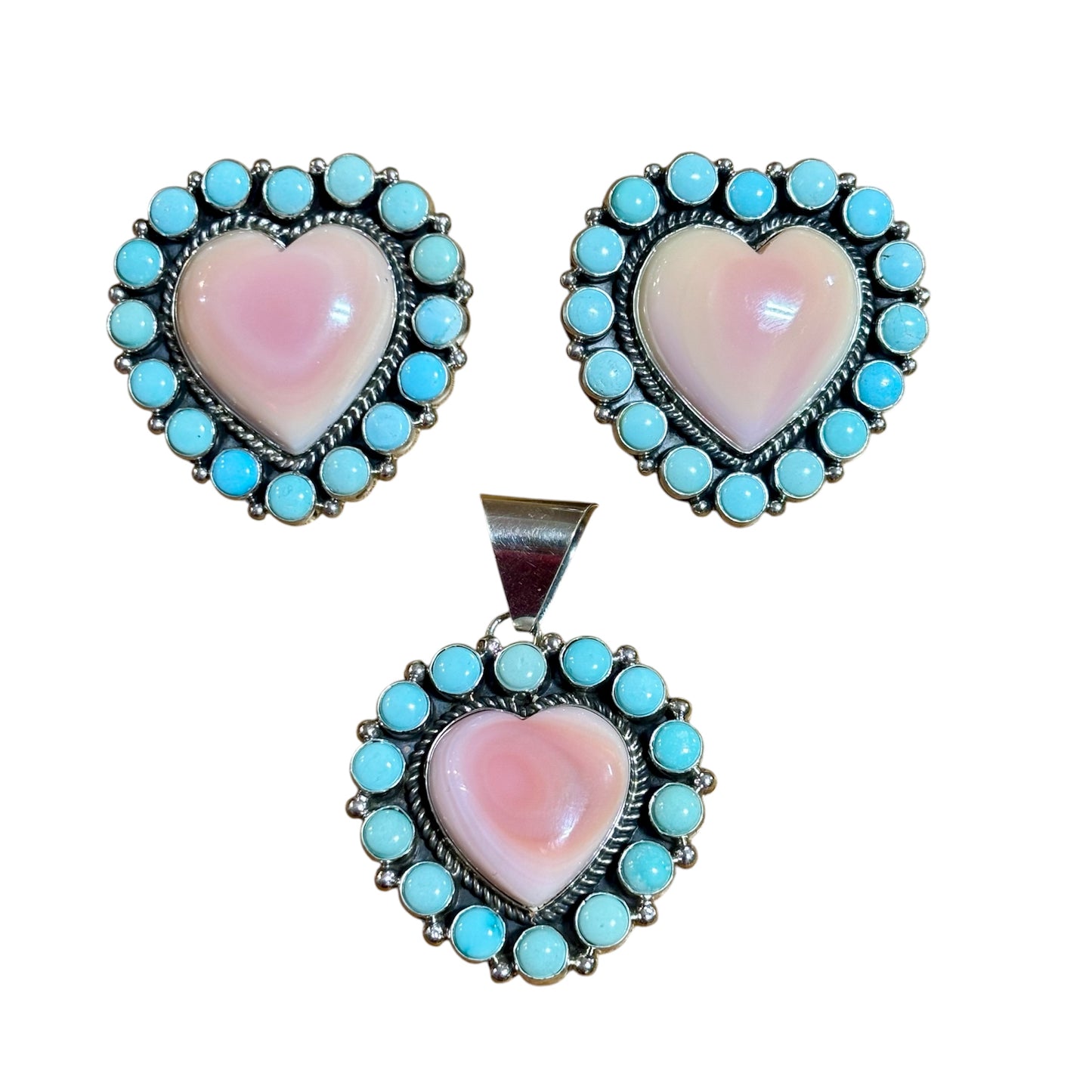 Pink Conch Heart Set