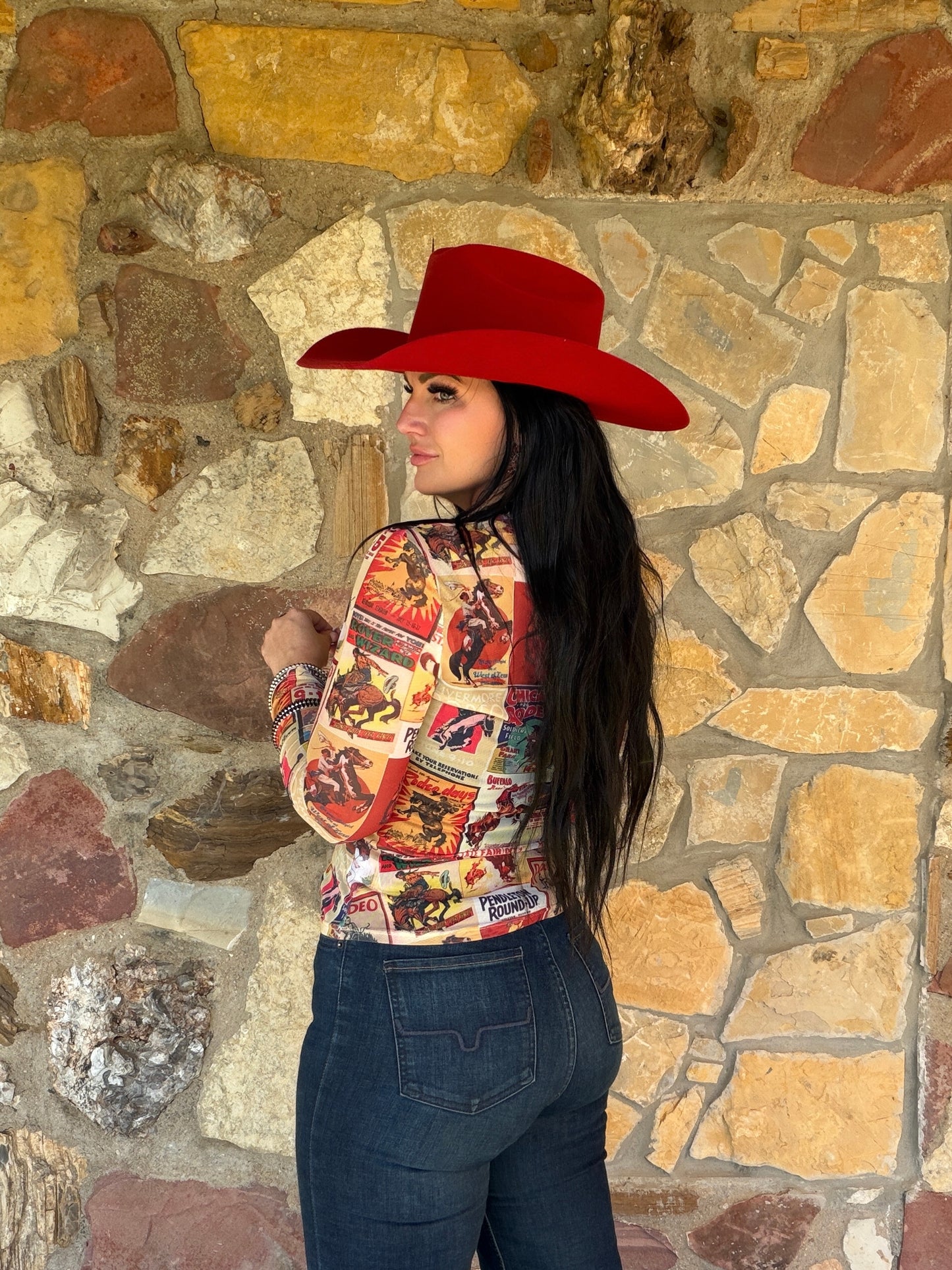 Rodeo Poster Mesh Top