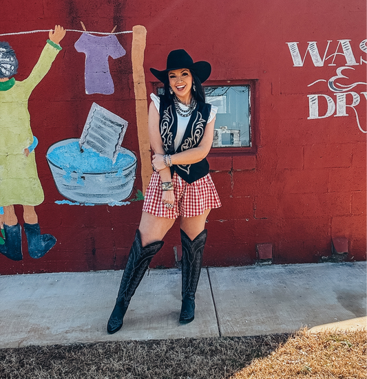 Lane Lexington OTK Corset Boots in Jet Black