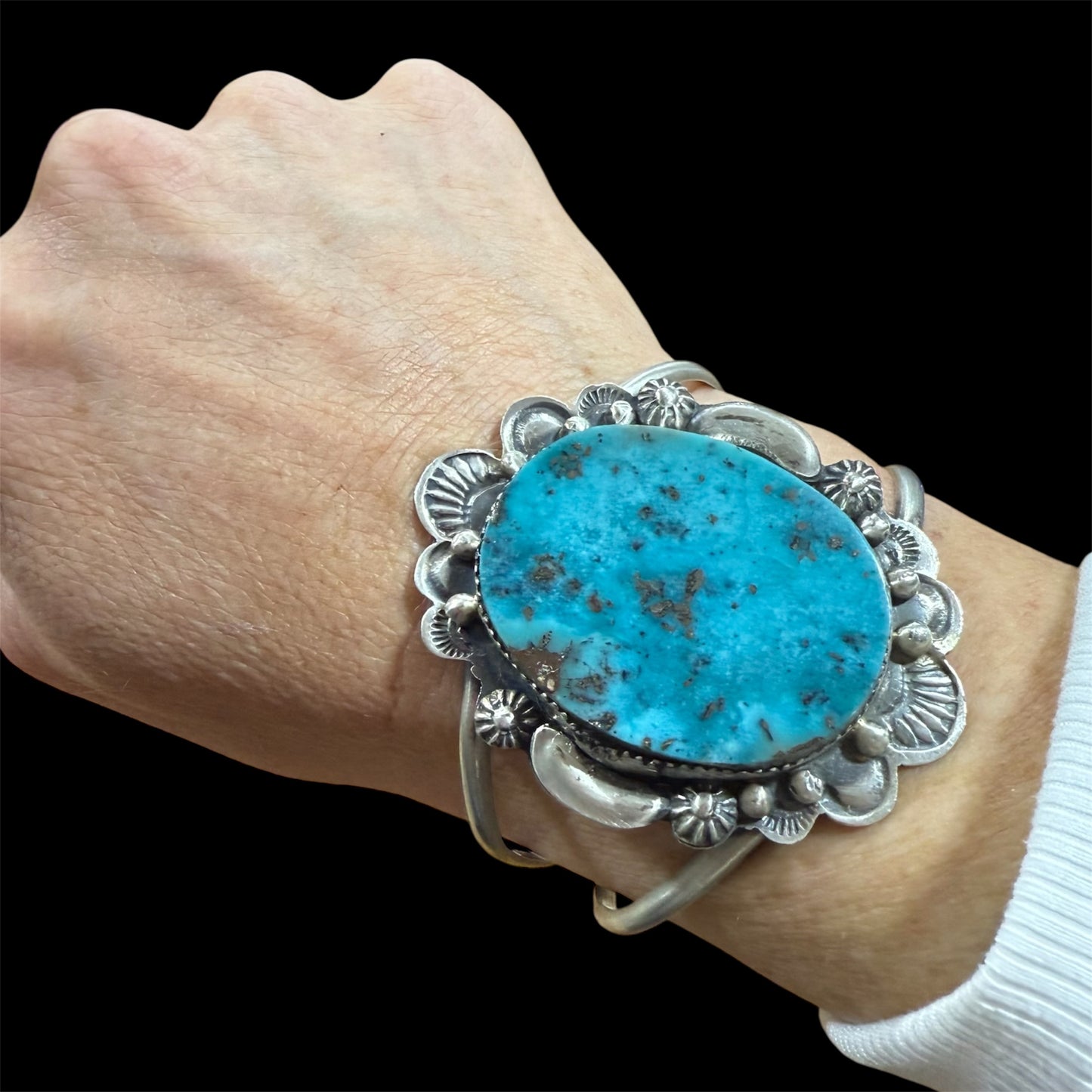 Turquoise Stone Cuff By Jeff Largo