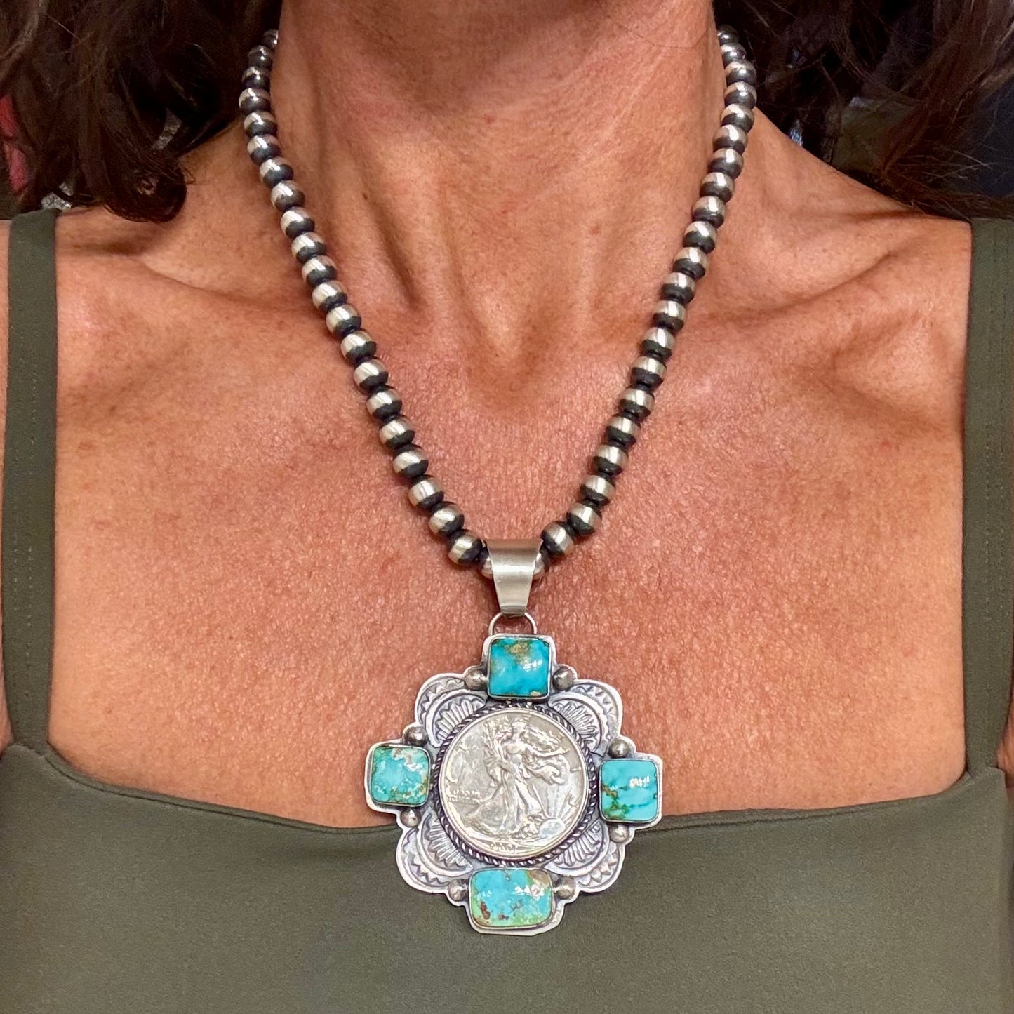 Sonoran Coin Pendant by Boyd Ashley, Navajo