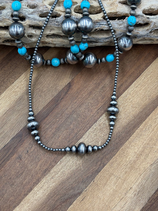 18” 3-14mm #911-25 Rondelle Sterling Pearls Necklace