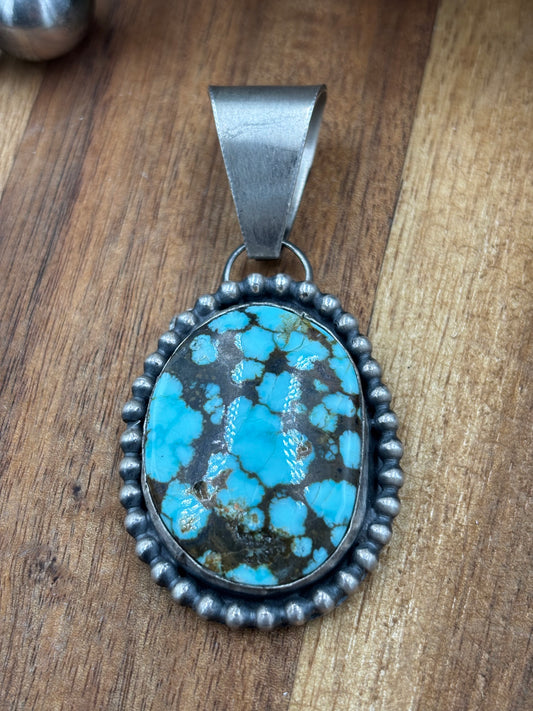 Turquoise Pendant Dotted Border
