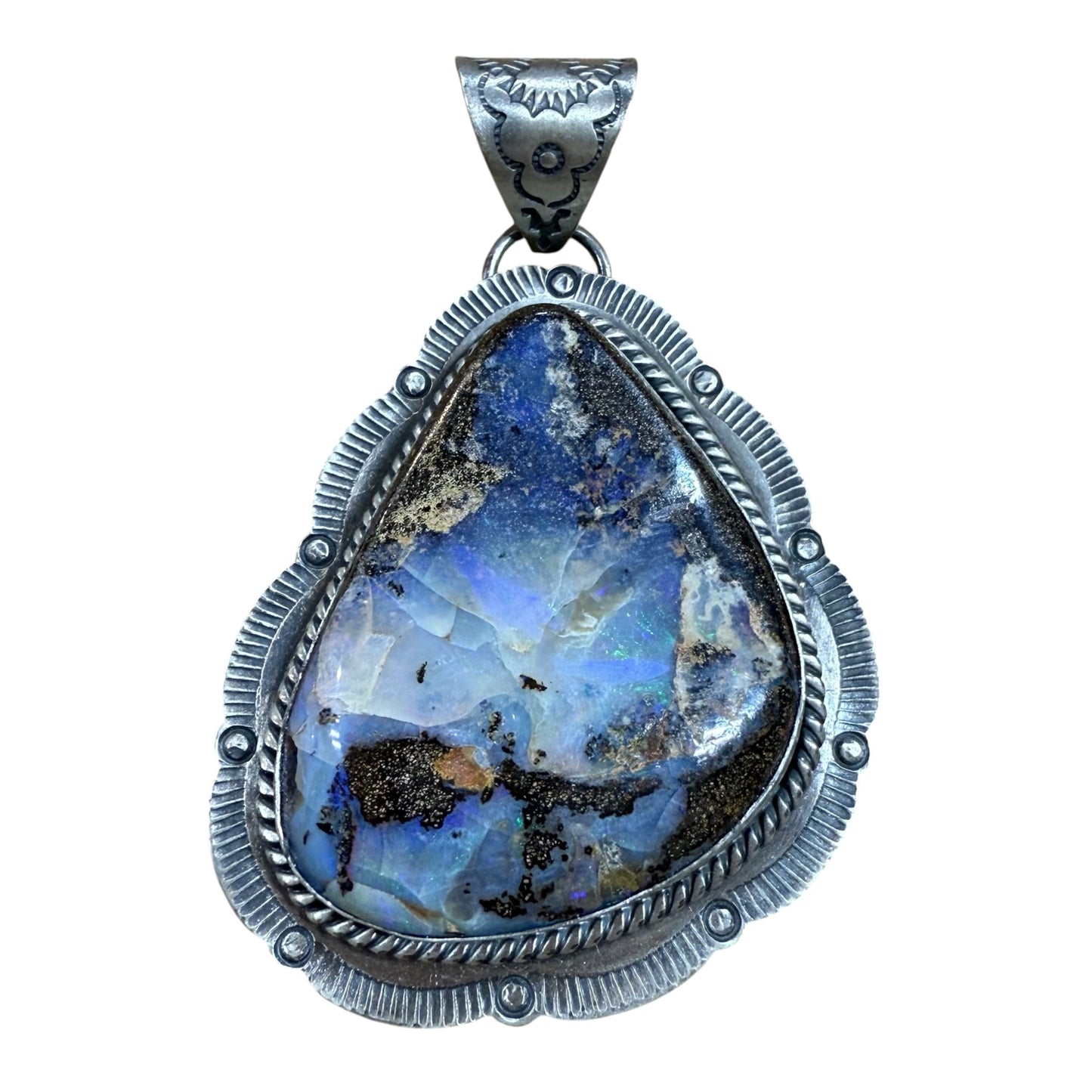 Boulder Opal Teardrop Pendant