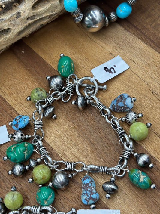Mixed Turquoise Charm Bracelet