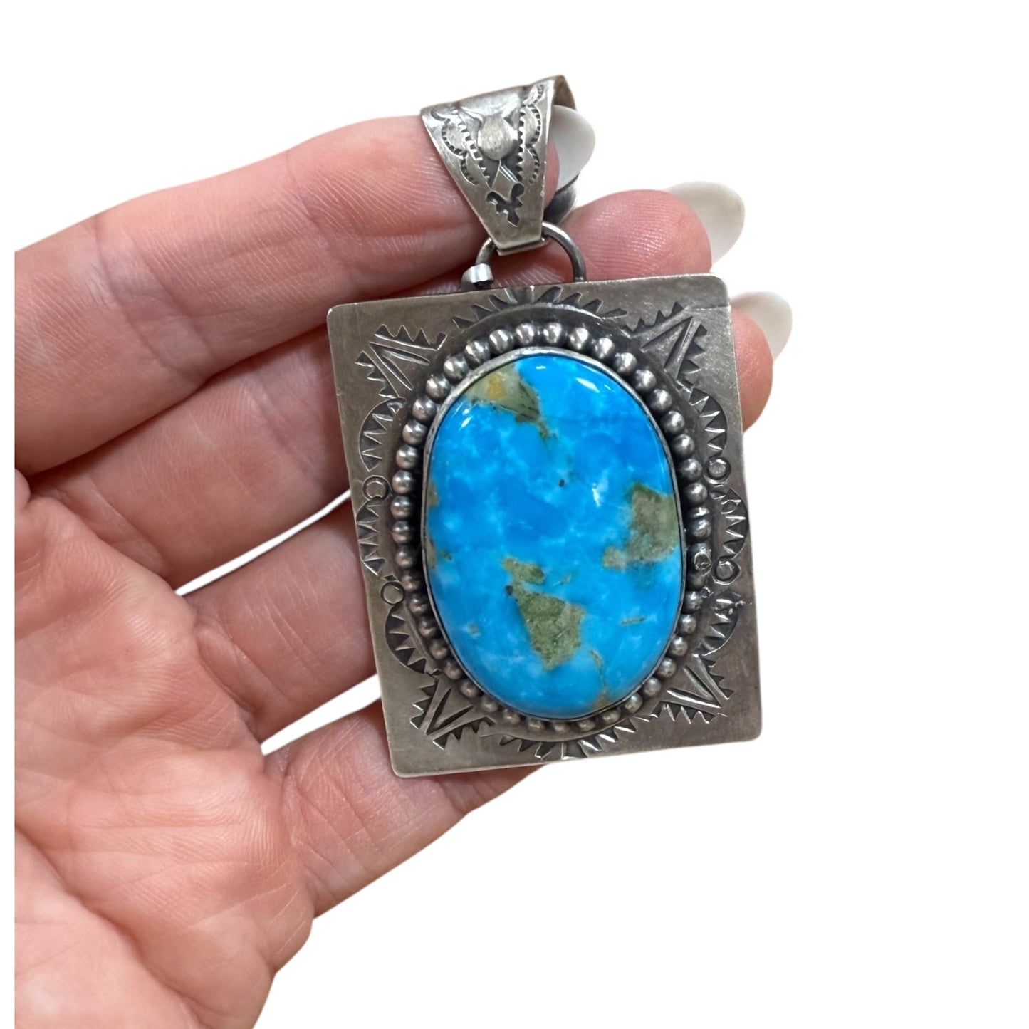 Turquoise Frame Pendant by Ned Nez