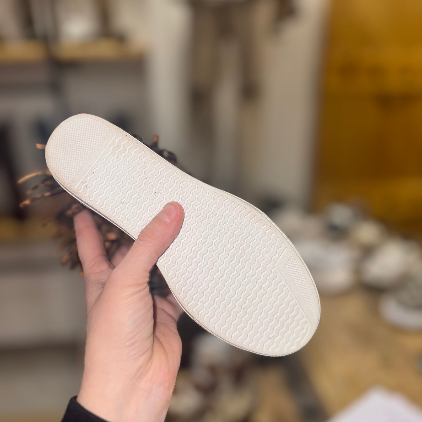 The Stella Nick Fringe Leopard Lace Up Hidden Wedge Sneaker Shoe