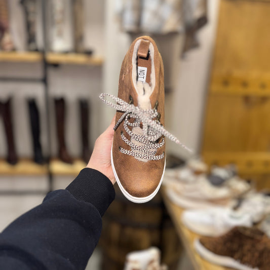 Keep It Fleece Hidden Wedge Lace Up Sneaker Style Shoe