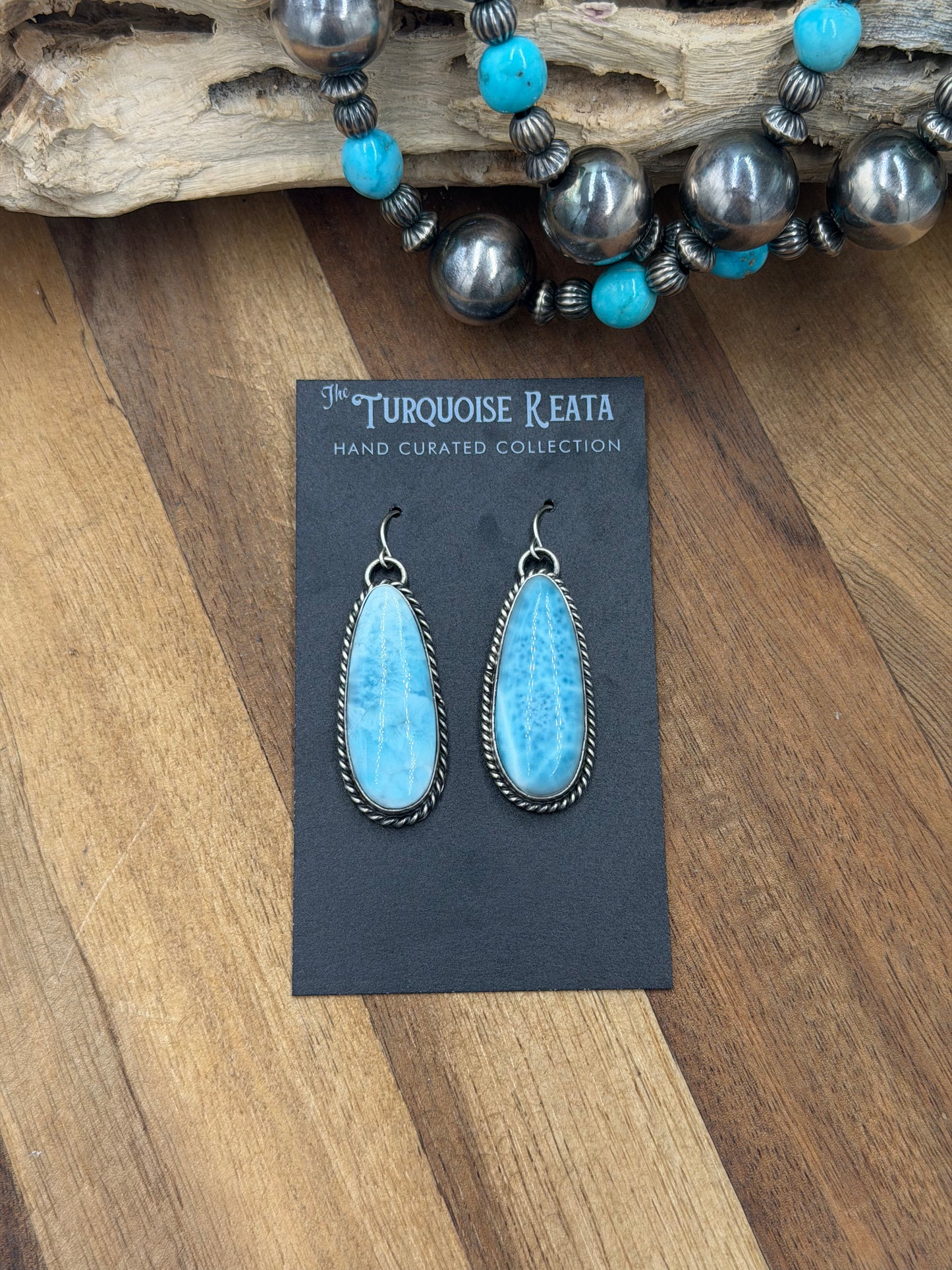 Larimar Earrings #811-15 by Chassity Belone, Navajo
