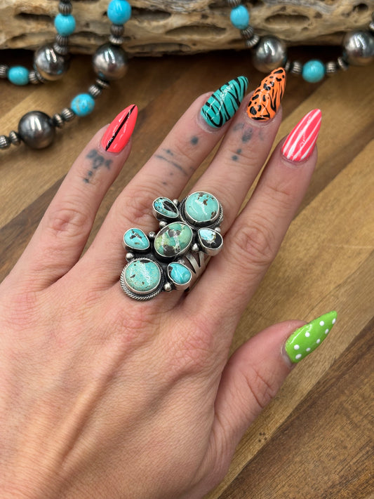 Blacjack #911-7 Size 9 Ring by Sharon Francisco, Navajo