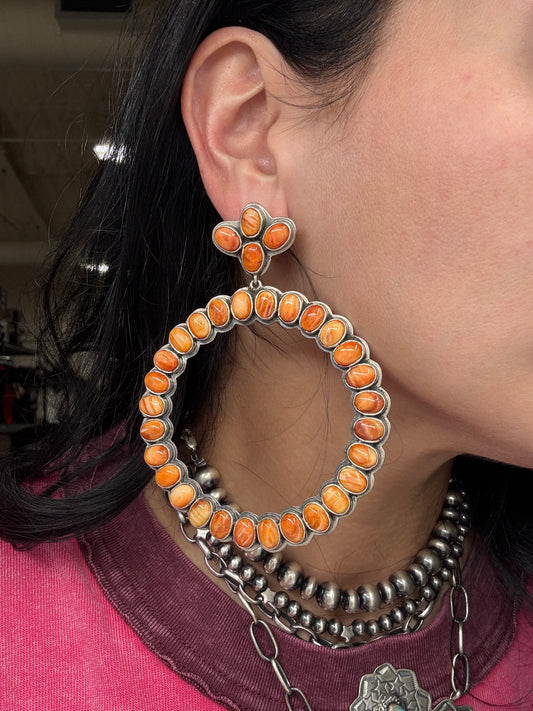 Orange Spiny #913-3 Earrings by Federico