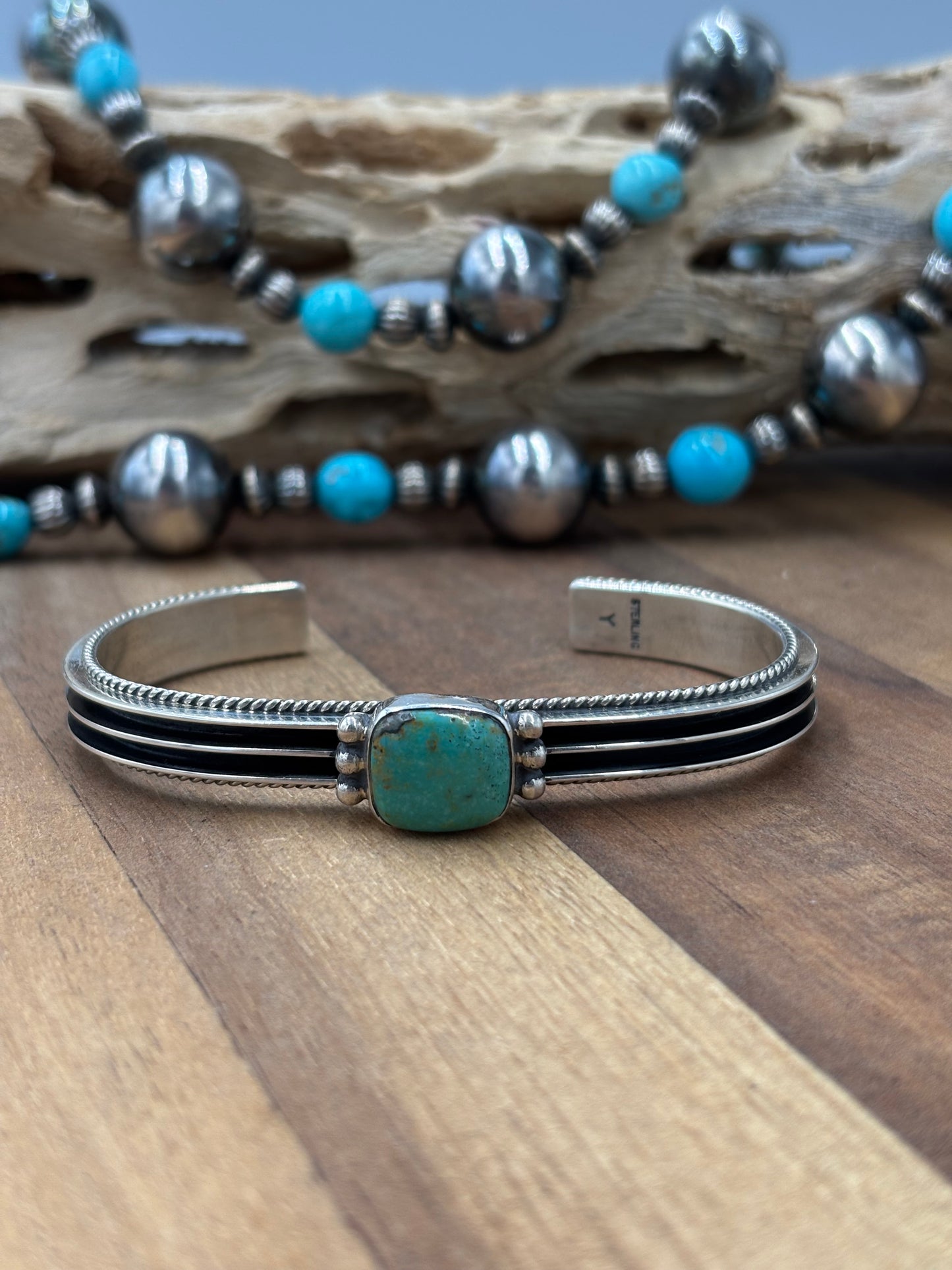 Turquoise Cuff #9826-10 by Yazzie, Navajo