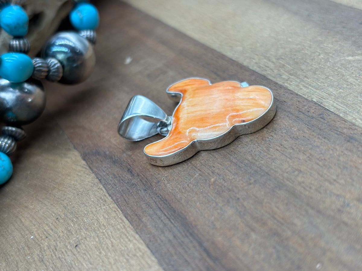 Orange Spiny #913-10 Cow Pendant