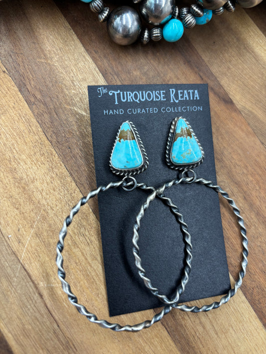 Mine #8 #812-2D Hoop Earrings by Elouise Kee, Navajo