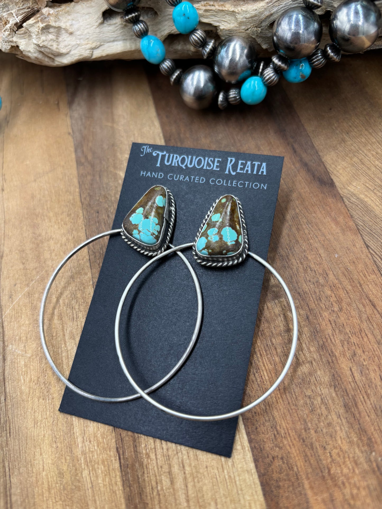 Mine #8 #826-2B Hoop Earrings by Elouise Kee, Navajo