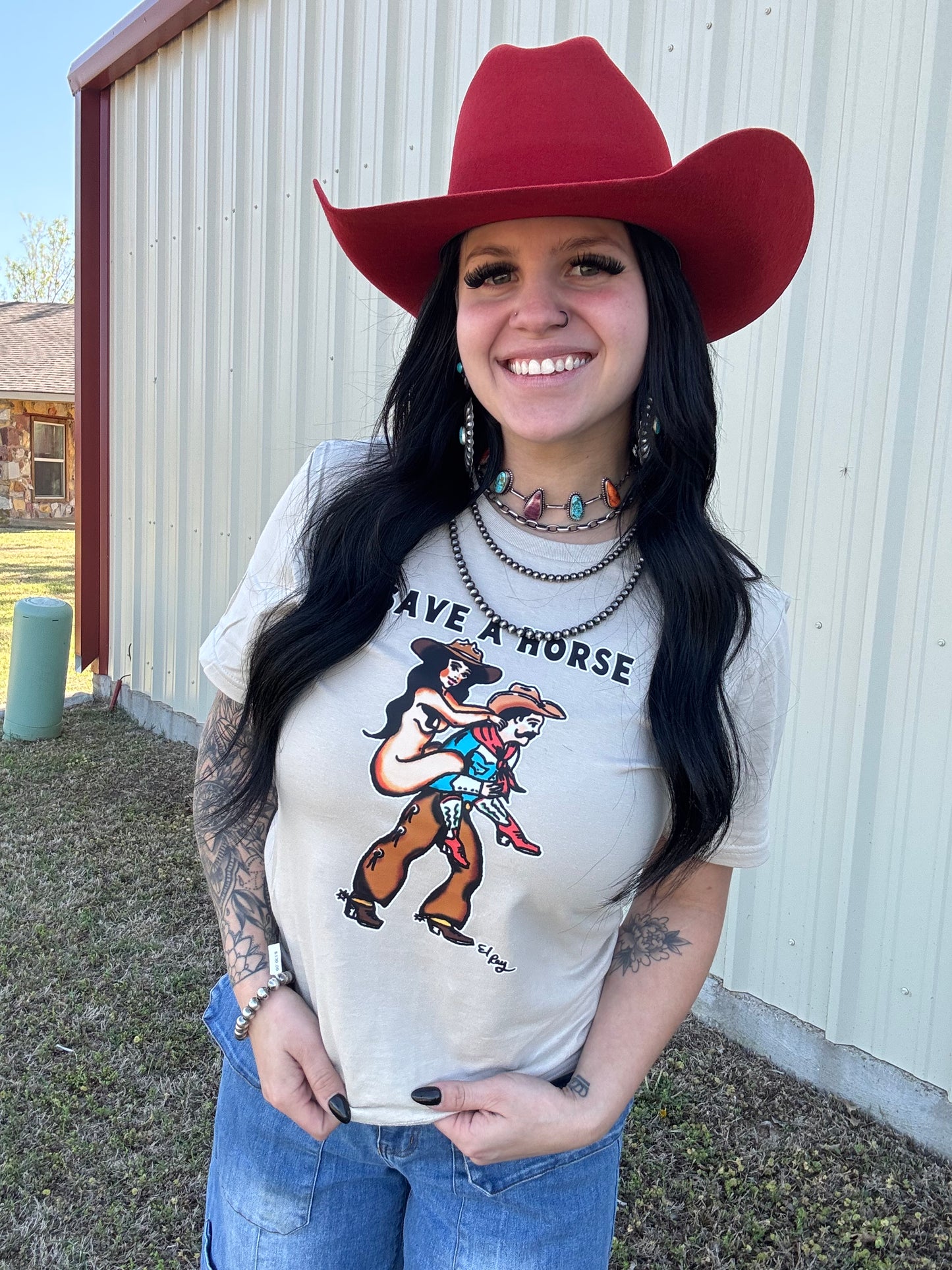 Save A Horse Graphic Tee Shirt (Regular & Plus Size)