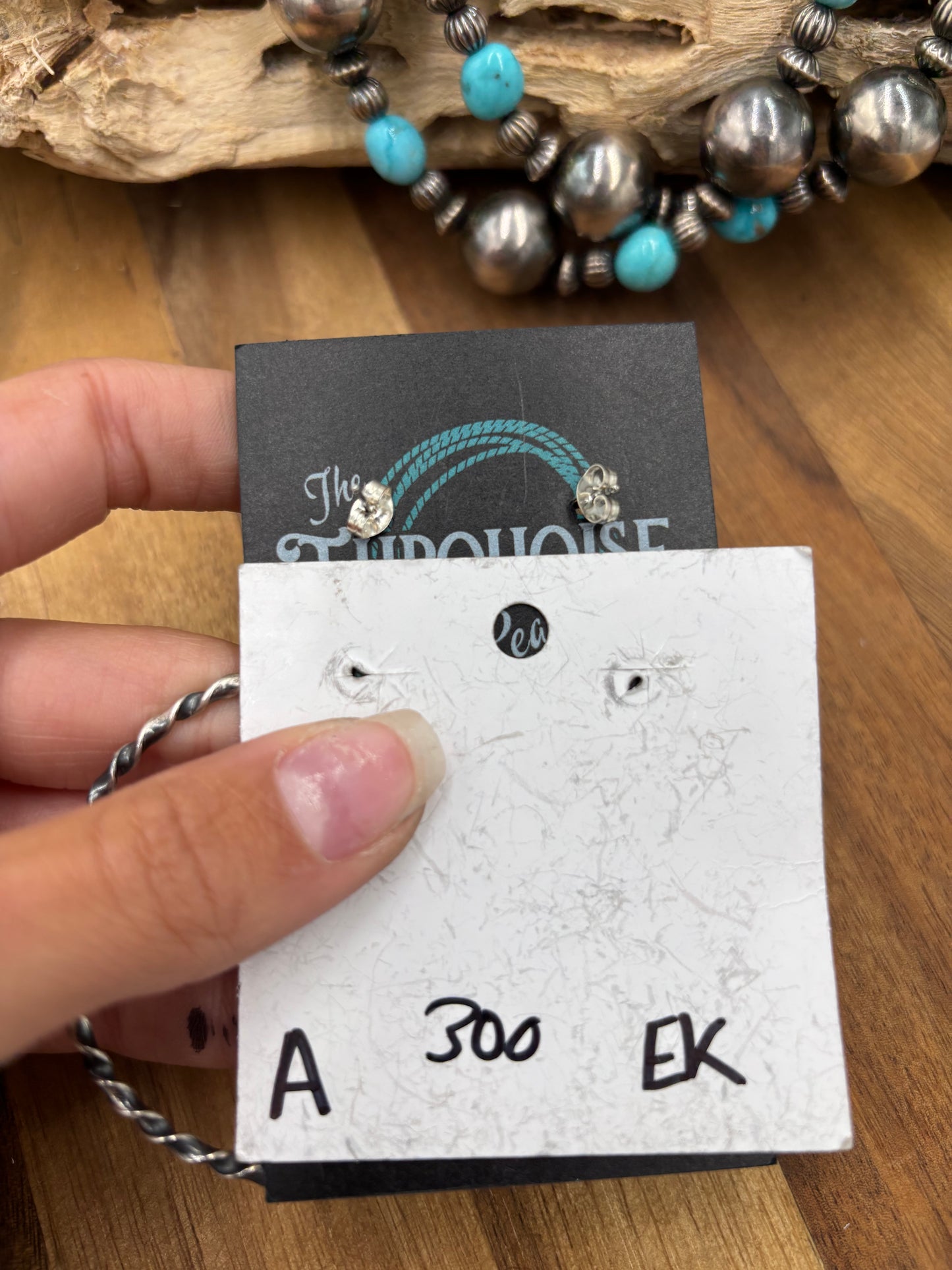 Mine #8 #826-1A Hoop Earrings by Elouise Kee, Navajo