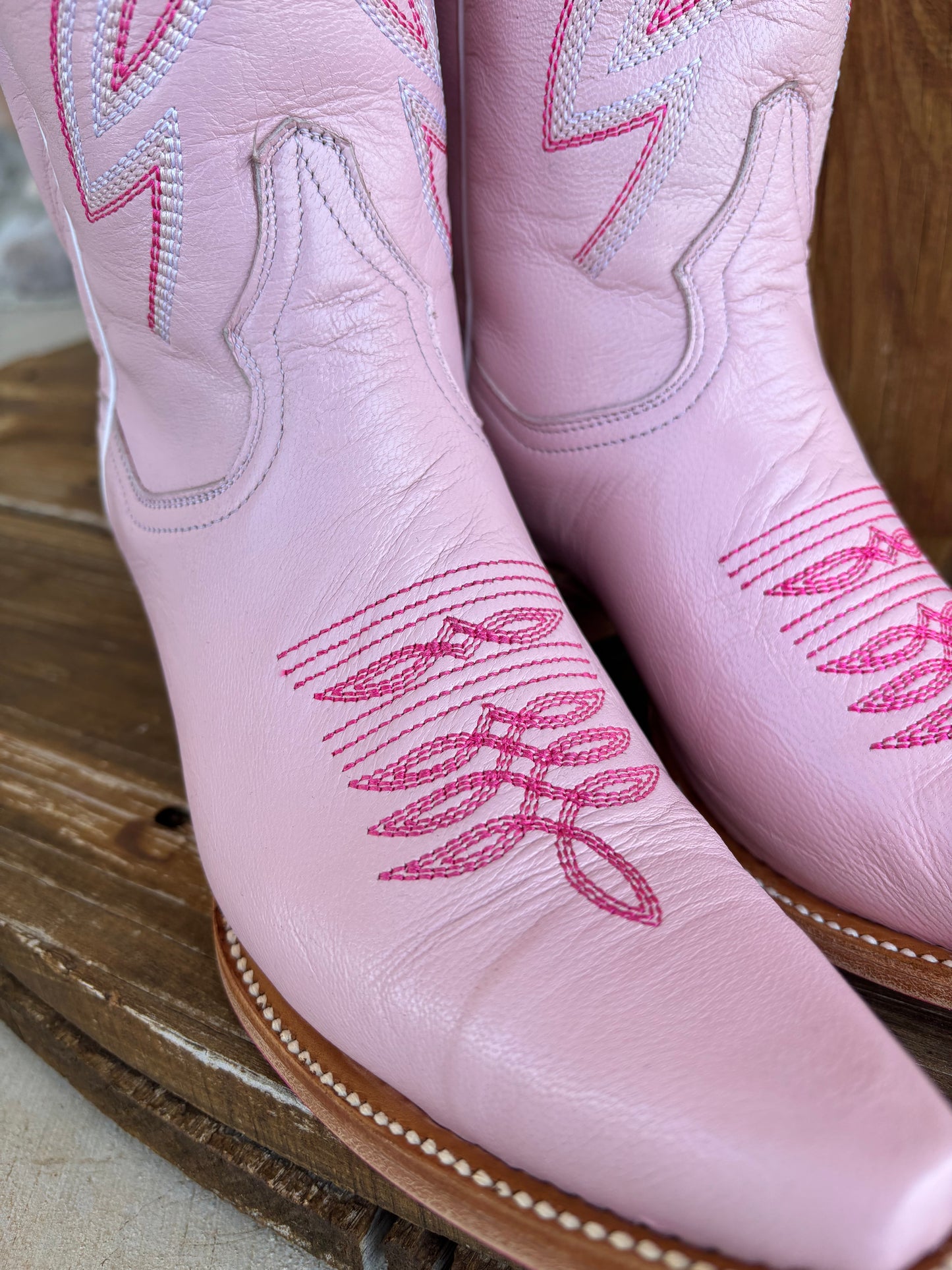 The Pink Pony Club Signature Turquoise Reata Boot- Pink Bottom Snip Toe