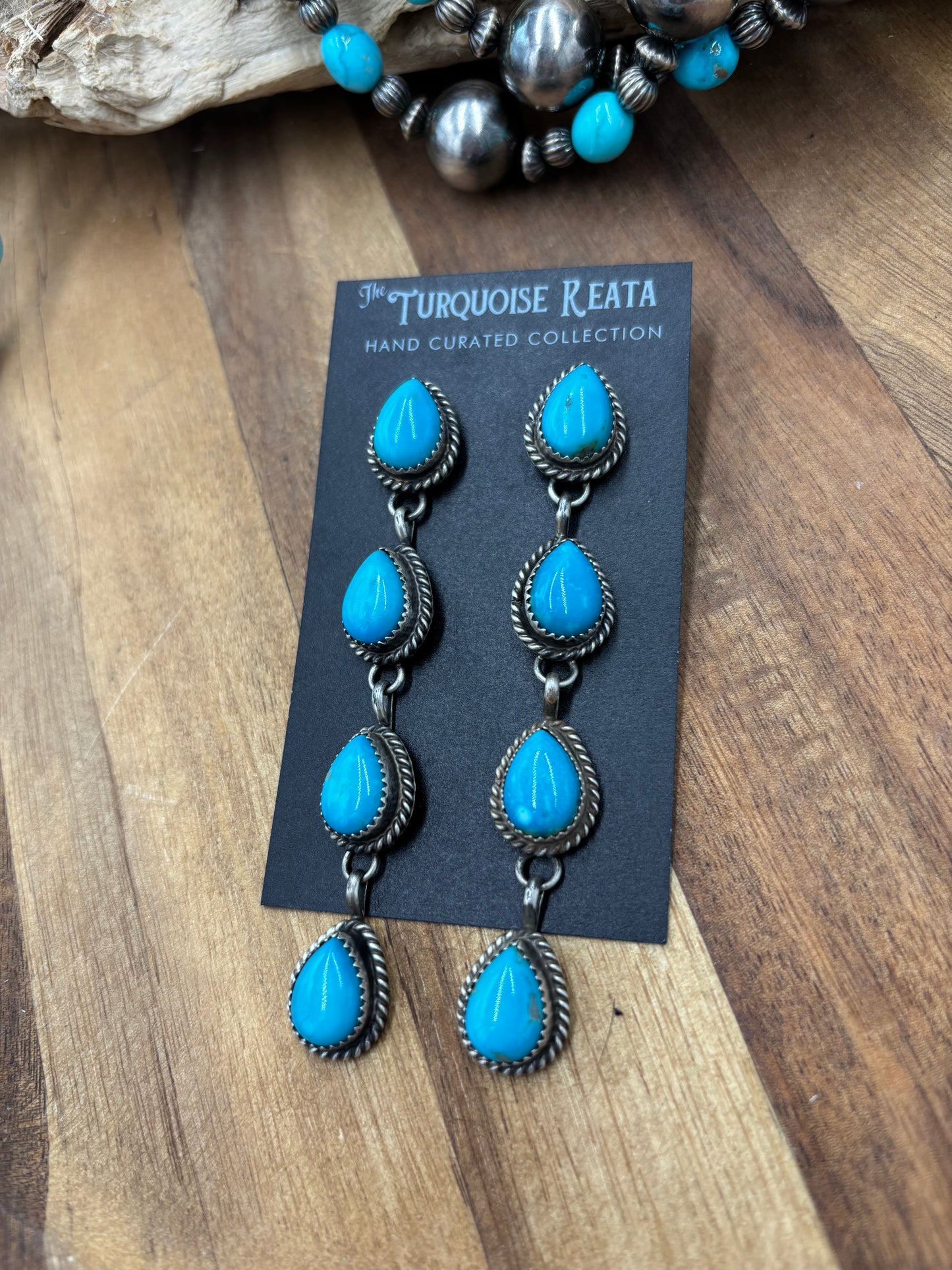 Turquoise Earrings #825-B by Freda Martinez, Navajo