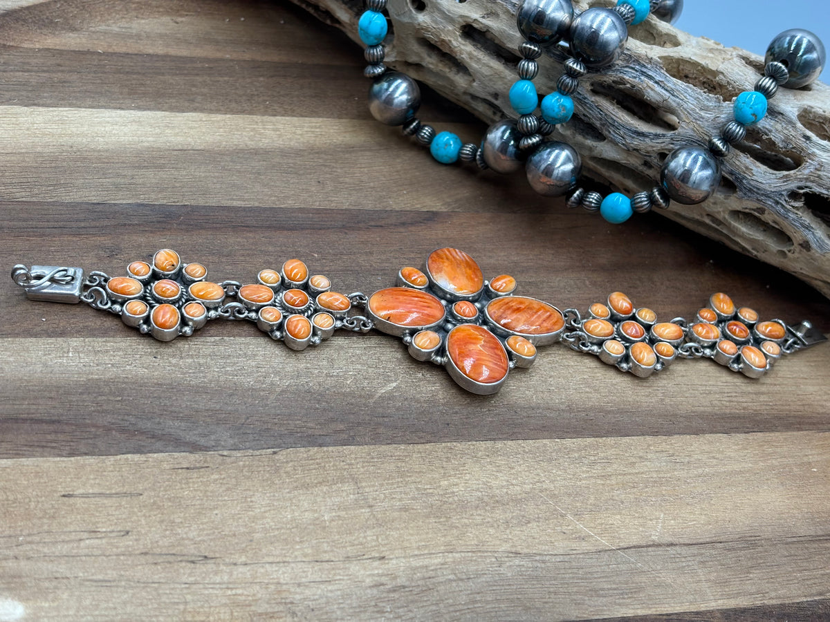 Orange Spiny #917-13 Bracelet by Federico Jiminez